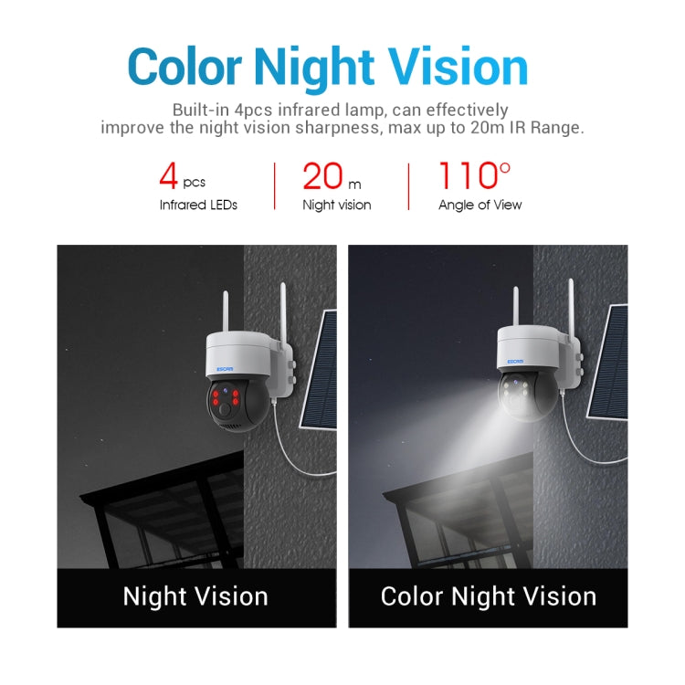 ESCAM QF170 2MP WiFi Full Color Night Vision Two-way Audio Solar Camera, QF170 ESCAM QF170 2MP WiFi Full Color Night Vision Two-way Audio Solar Camera, QF170